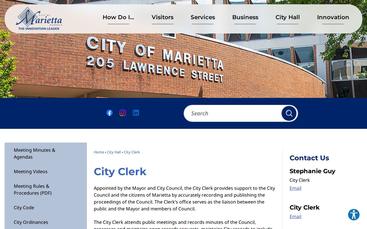 Marietta residents directory city records portal