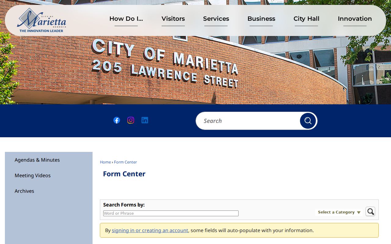 Marietta homeowners and neighborhood association registration form